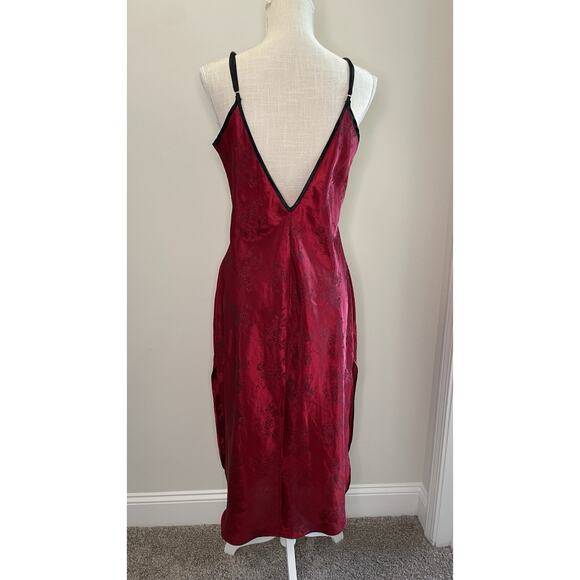 Vintage California Miss M Red Lace Slip Dress Lingerie Nightgown Nightie Gothic - Picture 5 of 15